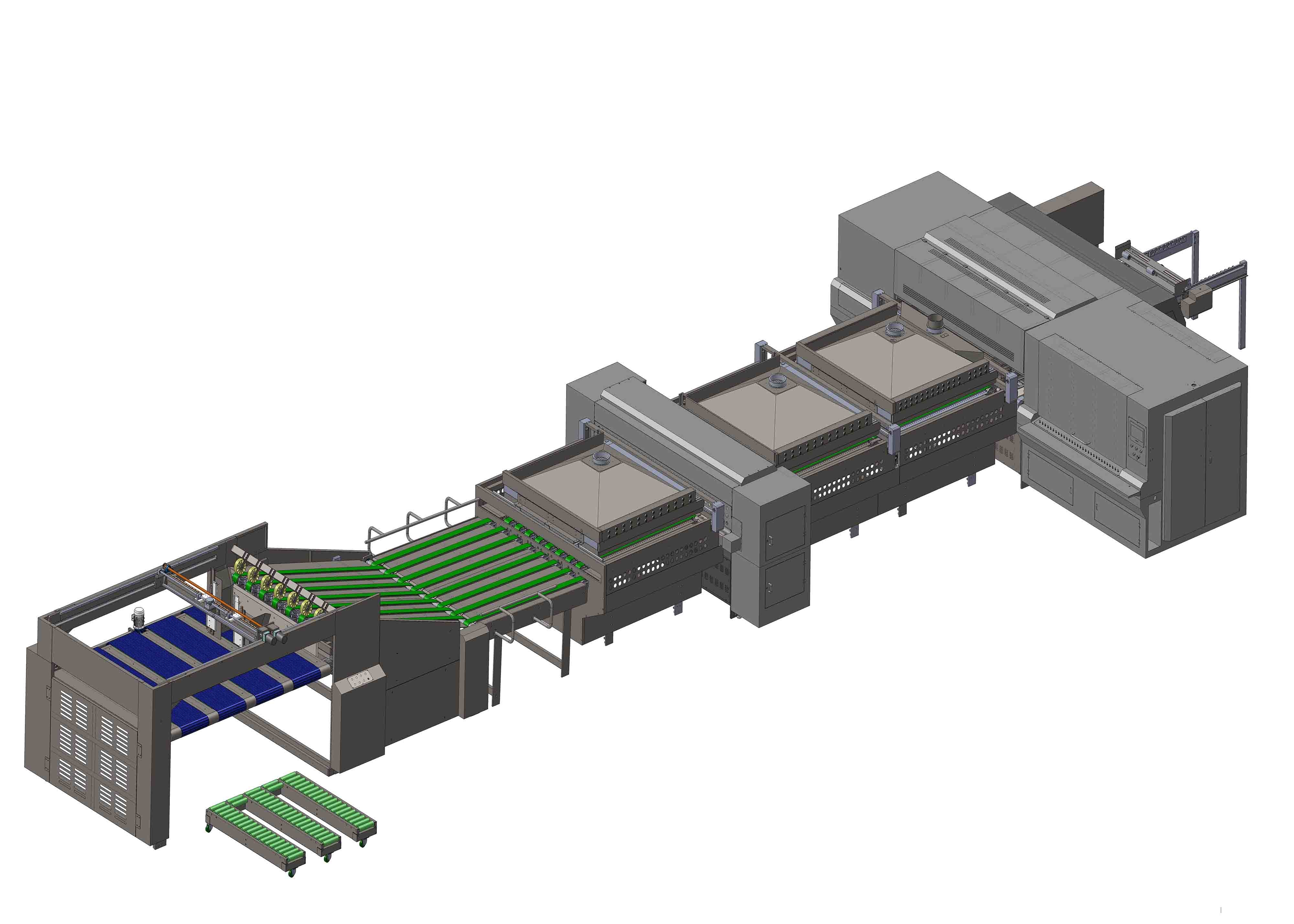 Corrugated Box Single Pass Digital Printing Machine With Varnish Coating